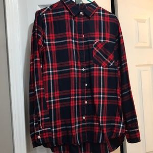 Old Navy, large, red and blue plaid button down